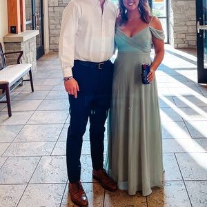 BIRDY GREY Spence Sage Bridesmaid Dress